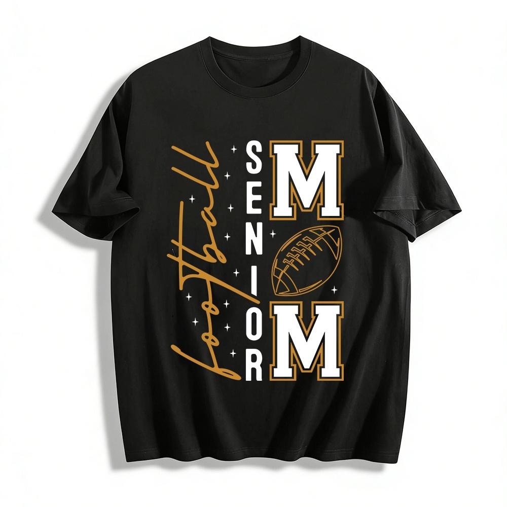 Football Mom Handwritten Style Print Casual Top Pure cotton T-shirt XXS