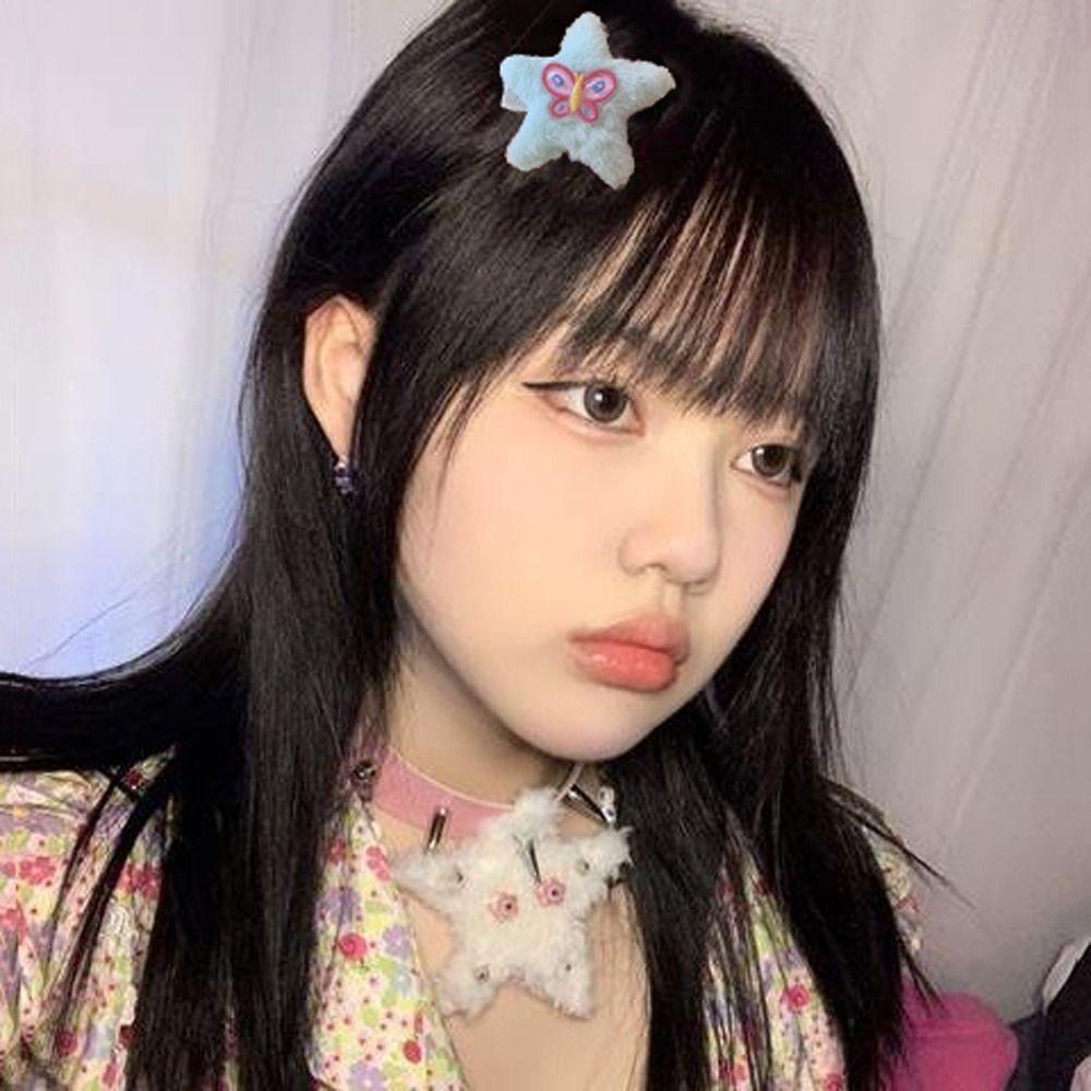 

Butterfly Y2k Hairpin Y2k Style Butterfly Dcuckbill Clip Lovely Plush Star Hair Clip Party