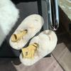 Cotton Slippers Ins Home Fluffy Slippers Women Wear New Thick Bottom Cross Internet Celebrity Spring and Autumn Muffin 2025 Tide