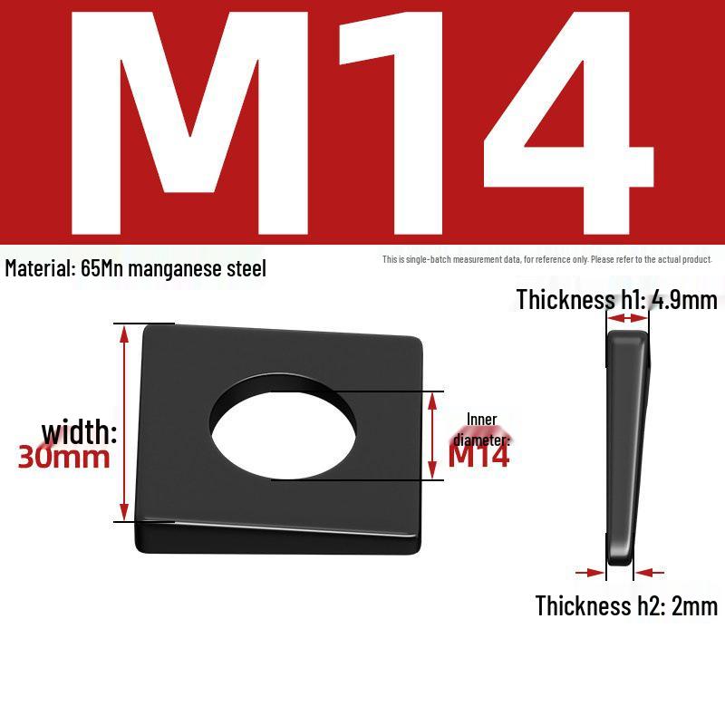 GB852 Blackened Square Bevel Washer for I-beam M6/M8/M20/M24/M30