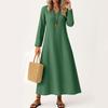 Dress For Women Long Boho Beach Dress Elegant Maxi Dress V-Neck Long Sleeve Dress