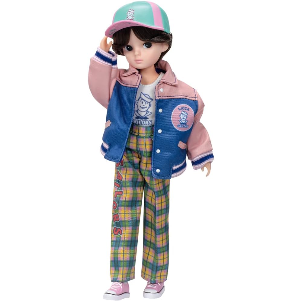 

Takara Tomy Licca-chan Doll Retro Licca Sailors Stadium Jacket Fashion Dress-Up Pretend Play Toy for Ages 3 and Up