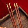 Red Sandalwood Chopsticks 5Pairs Chinese Style High Quality Non-lacquered Non-wax Solid Wood Family Hotel Wedding Chopstick Set