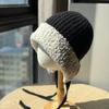 New Hats for Women Autumn and Winter Lamb Hair Ear Protection Plus Velvet Knitted Hat with Face Small Toe Cap Cold Protection Hat