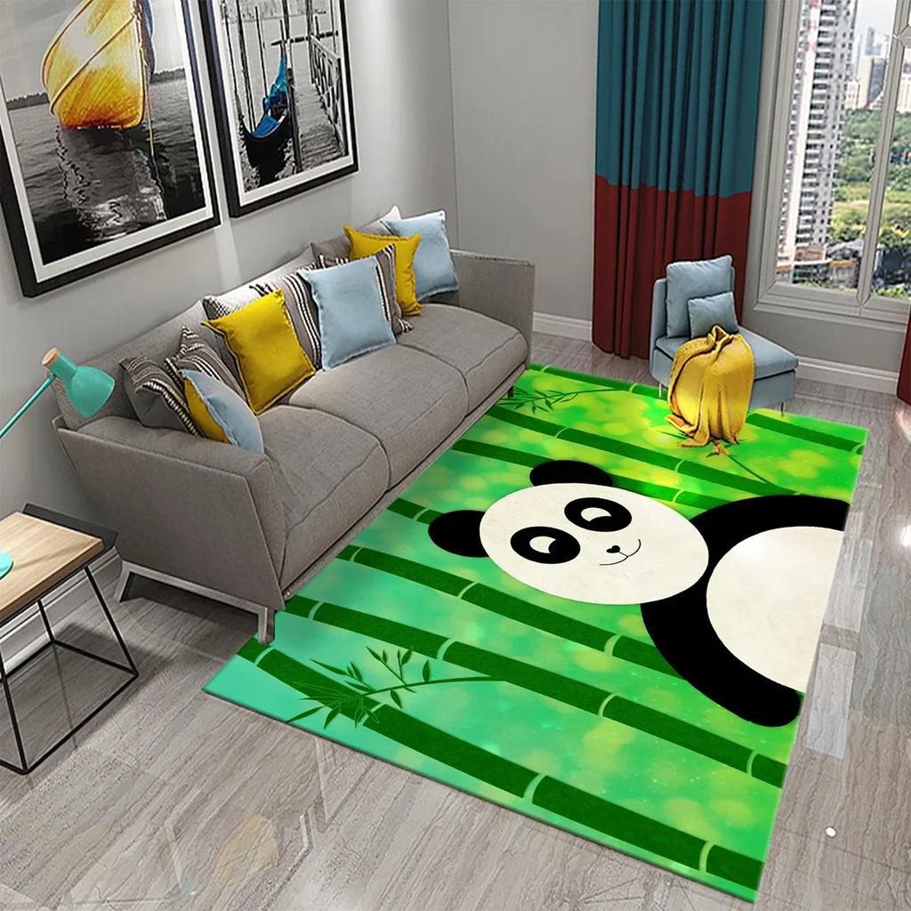 3D Cartoon Cute Panda Carpet Area Rug for Living Room Bedroom Bathroom Kitchen Decor Kid Play Crawl Soft Non-slip Floor Mat Gift
