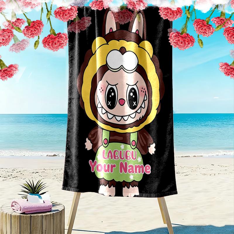 Custom NameCartoon Rabbit Beach Towel Soft Microfiber Summer Towel Quick Dry Absorbent Towel for Beach Swimming Pool Travel
