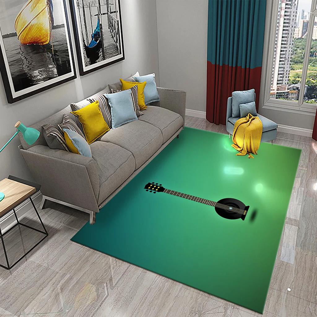3D Music Carpet Music Instrument Rug for Living Room Bedroom Area Rug Decorative Floor Rugs Carpet Bathroom Non-slip Mat Carpet