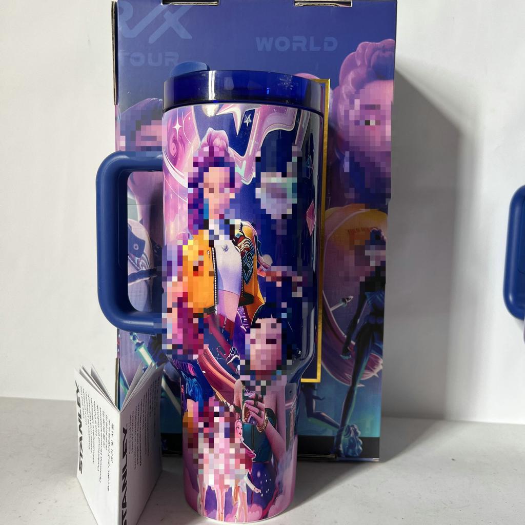 Demon Hunt Group Large Capacity Ice Cup Stainless Steel Handle Anime Thermos Cup