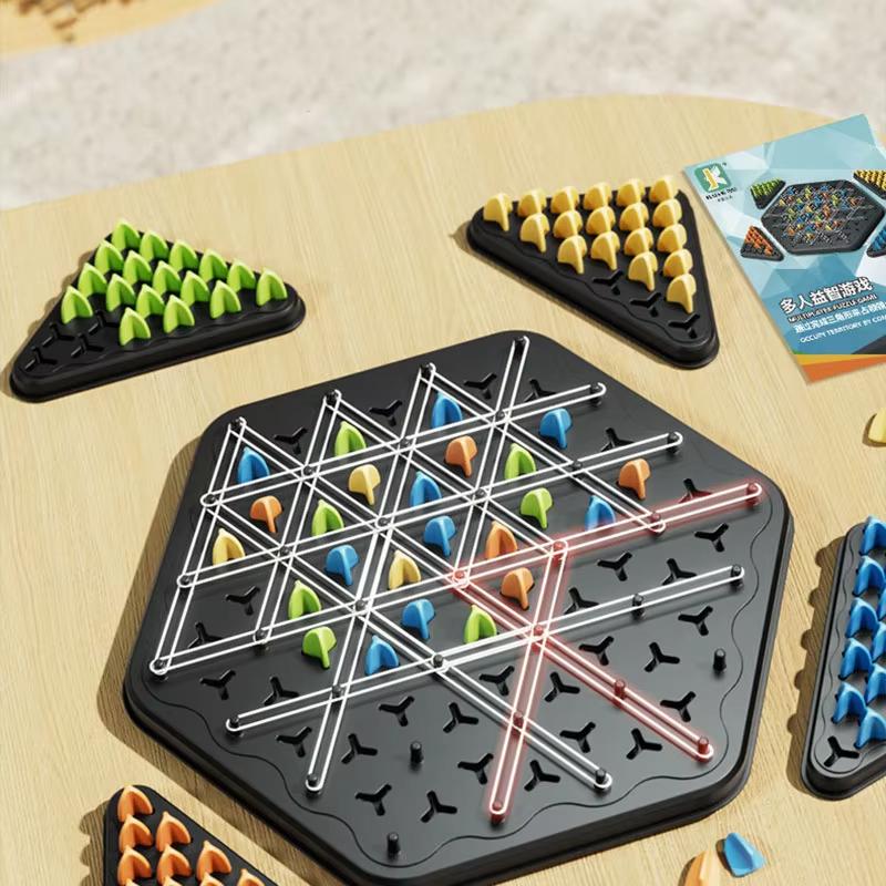 Chain Triangle Chess Game Geometric Chess Board Game Funny Family Party Triggle Rubber Band Game Parent-child Interactive Games