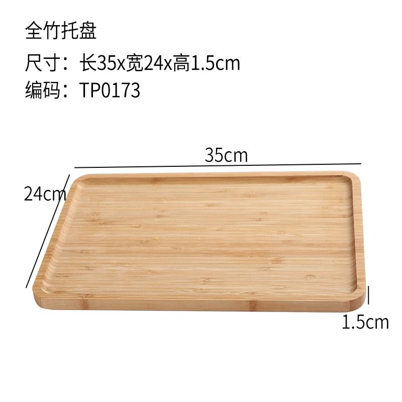 Japanisches Teetablett aus Bambus mit Griffen, rechteckiges Nan-Bambustablett, Home-Restaurant-Teetassen mit Teller, Serviertablett