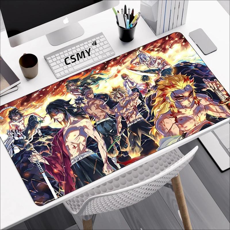 Demon Slayer Mouse Pad Gaming Laptops Keyboard Mat Deskmat Pc Desk Protector Mousepad Gamer Office Mats Anime Mause Mice Carpet