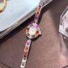 Color Zircon High-end Sense Diamond-encrusted Women's Watch Niche Bracelet Bracelet Small Exquisite Quartz Watch