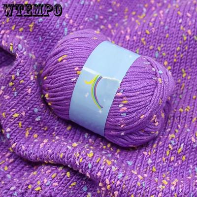 4 Stück Weiches & Kuscheliges Wollknäuel Handgefertigt zum Häkeln Stricken Pullover Mützen Schals Mittel Dick Farbiges Punktmuster Milchbaumwollmischung