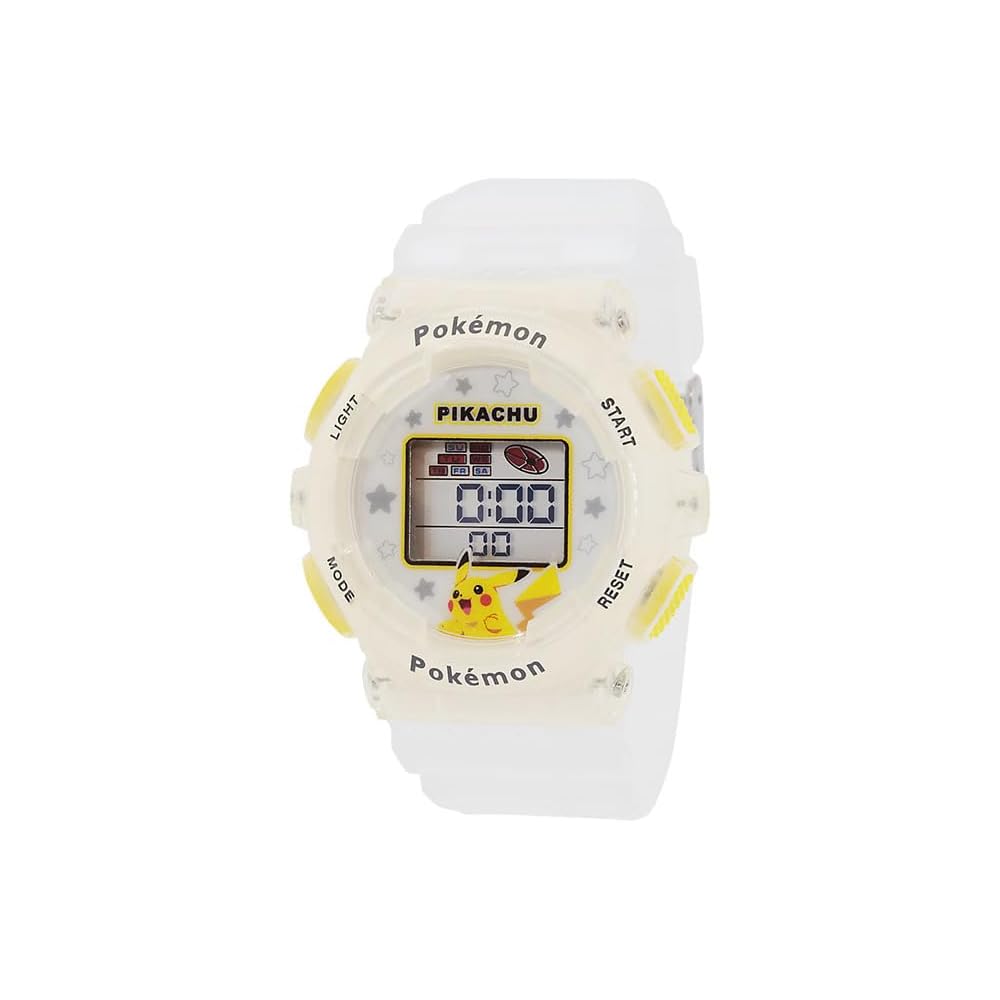 Sun Flame J-AXIS Pikachu Digital Watch with EL Backlight, Calendar, Stopwatch, Alarm, Unisex Kids Clear