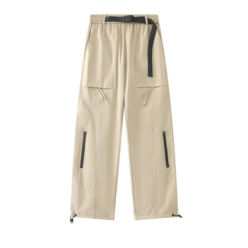 Spring and Autumn New Overalls Men's Leg Pants Couple Small Oxford Stripe Wind-proof Waterproof Outdoor Casual Pants.