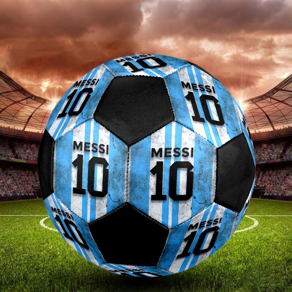 Lionel Messi Size 5 Soccer Ball, Machine-Stitched PVC, Durable & High Bounce, All Ages Fit, Fan Merchandise, Matches & Outdoor Use.