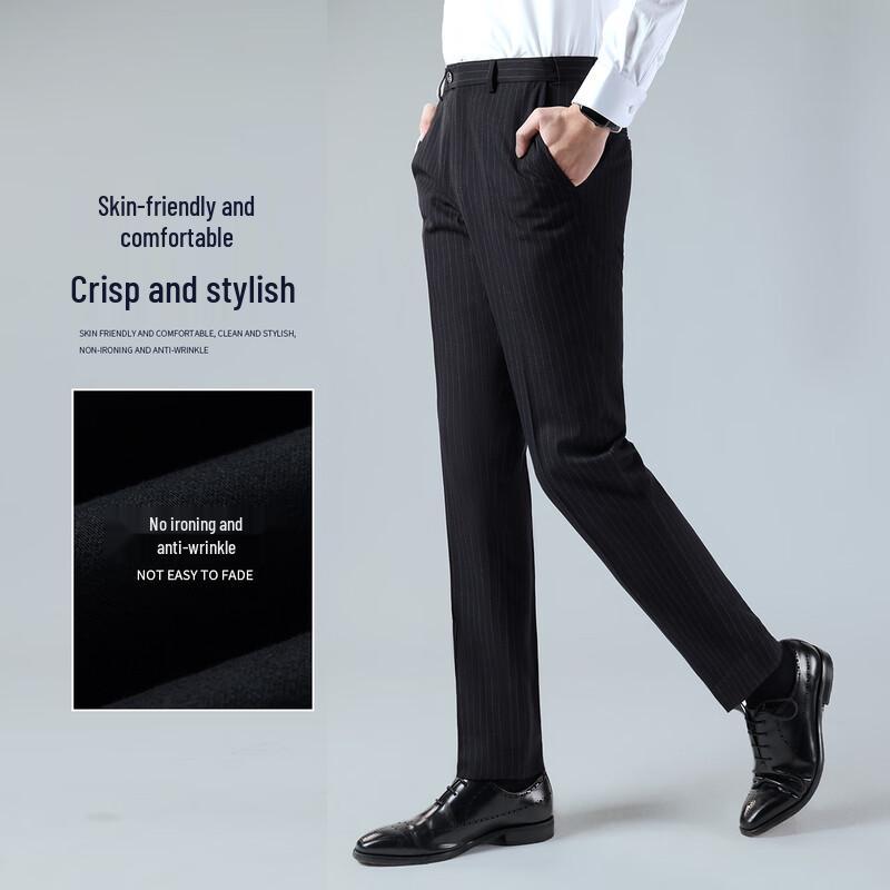 ROMON Men's Grey Herringbone Dress Pants