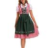 Adults Women's Oktoberfest Costume German Bavarian Beer Outfits Dirndl Dress Apron Bows Ribbon for Halloween Party