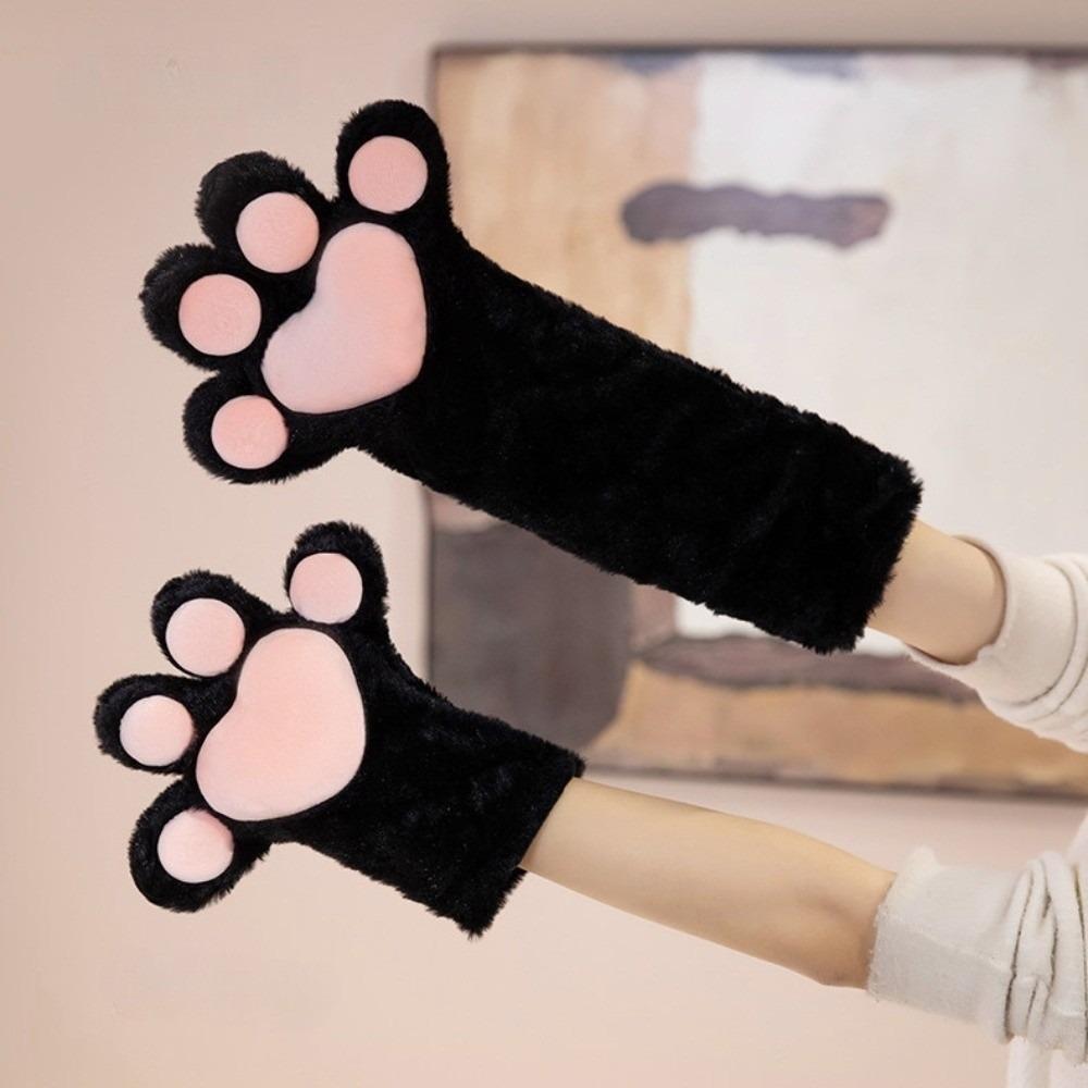 Thicken Plush Cat Paw Gloves Cartoon Cat Claw Mittens Kawaii Cosplay Costume Gloves Club