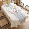 Korean Pastoral Style Pvc Tablecloth Reusable Easy-Care Furniture Protection Slipcover Cartoon Printed Table Mat for Party