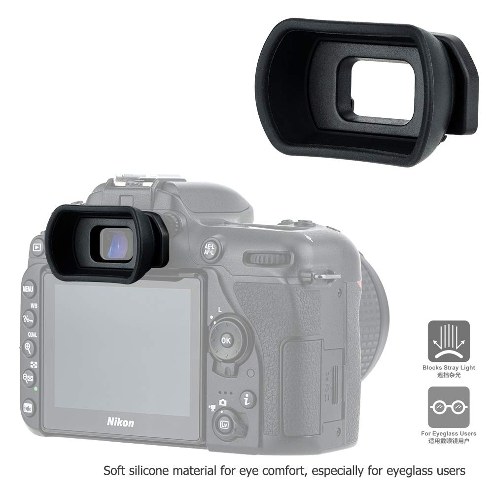 Kiwifotos Replacement Long Soft Viewfinder Eyecup for Nikon D750, D610, D600, D7500, D7200, D7100, D7000, D5200, D5100, D5000, D3500, D3400, D3300,