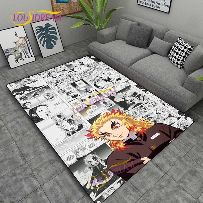 Demon Slayer Japan Cartoon Rug Kitchen Mat Bedroom Door Rug Living Room Carpet Children Game Soft Mat