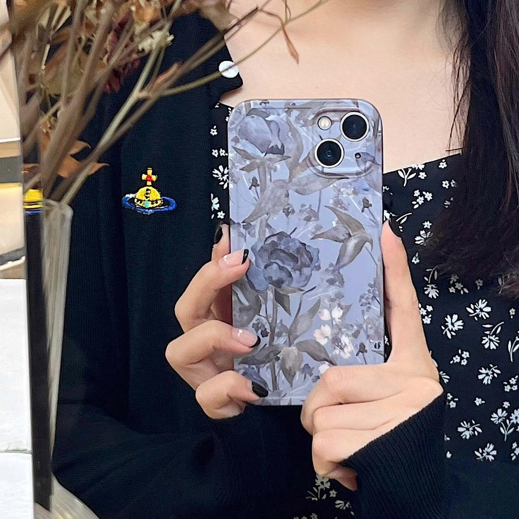 Purple Leaf Flower Imd Husa de telefon din silicon moale pentru Iphone 13 11 12 Promax Xsmax X Xr 14 Pro Max Plus Husa din spate Shell Fundas