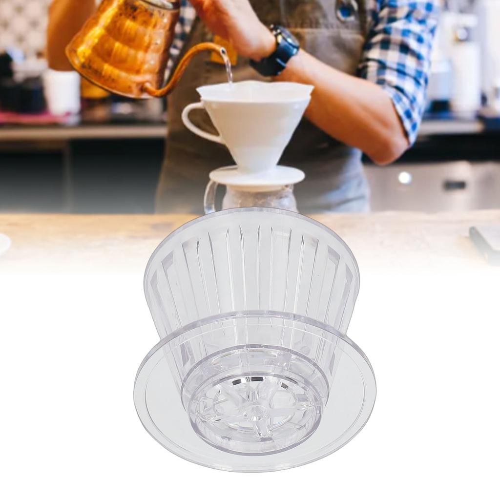 Coffee Dripper PC Clear Flat Bottom Pour Over Coffee Dripper Easy To Clean for Brewing