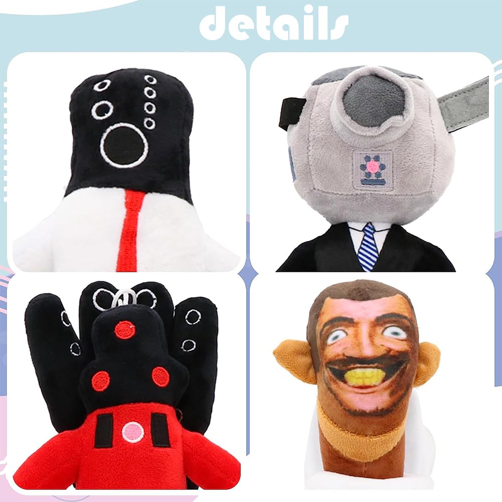 Skipbiddy Toilet Plush Toy Style Toilet Plush Toy Toilet Speaker Man Boss Plush Toy Toilet Game Cartoon Plush Toy for Boys and Girls Fans Plush Toy