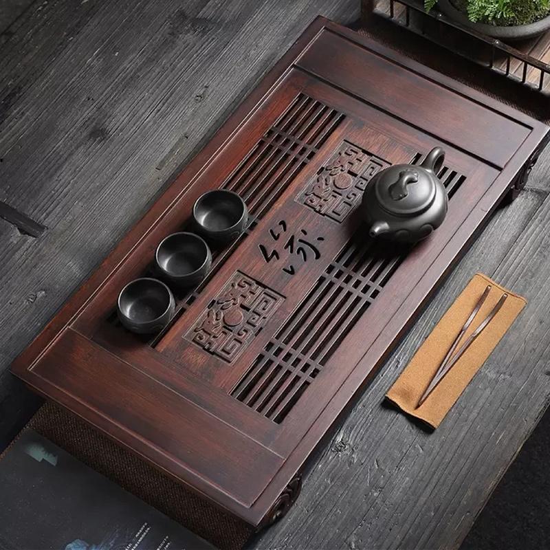 Home New Chinese Bamboo Tray Small Simple Water Storage Kung Fu Tea Set Light Luxury Drainage Tea Sea