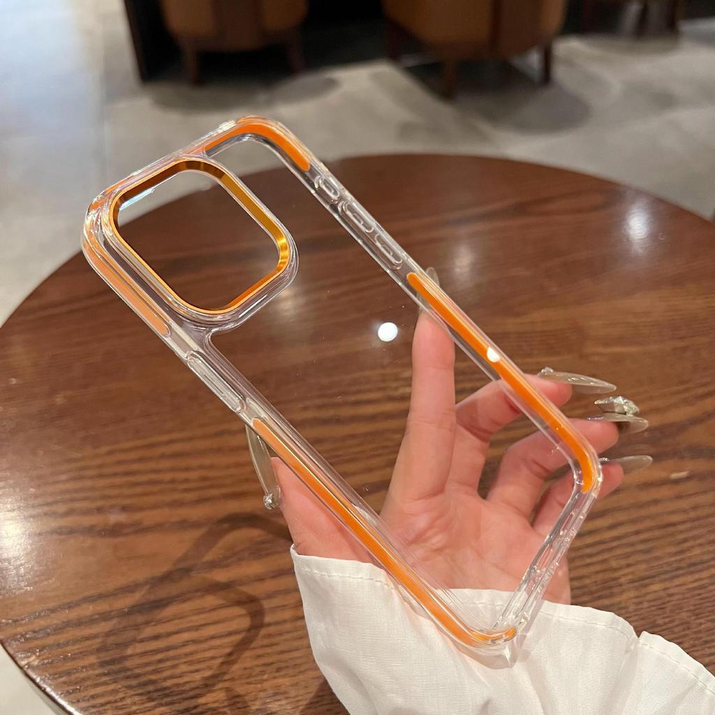 Suitable for IPhone15, High-transparency, Non-yellowing Phone Case, 14 Airbags, Anti-drop Edge Wrapping, 13Promax Metal Lens Ring