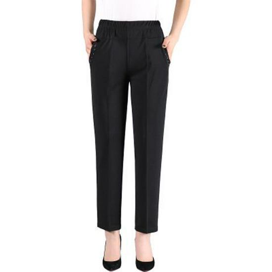 Summer Stretch High-Waist Casual Pants for Women - Loose, Straight-Leg, Grandma Style