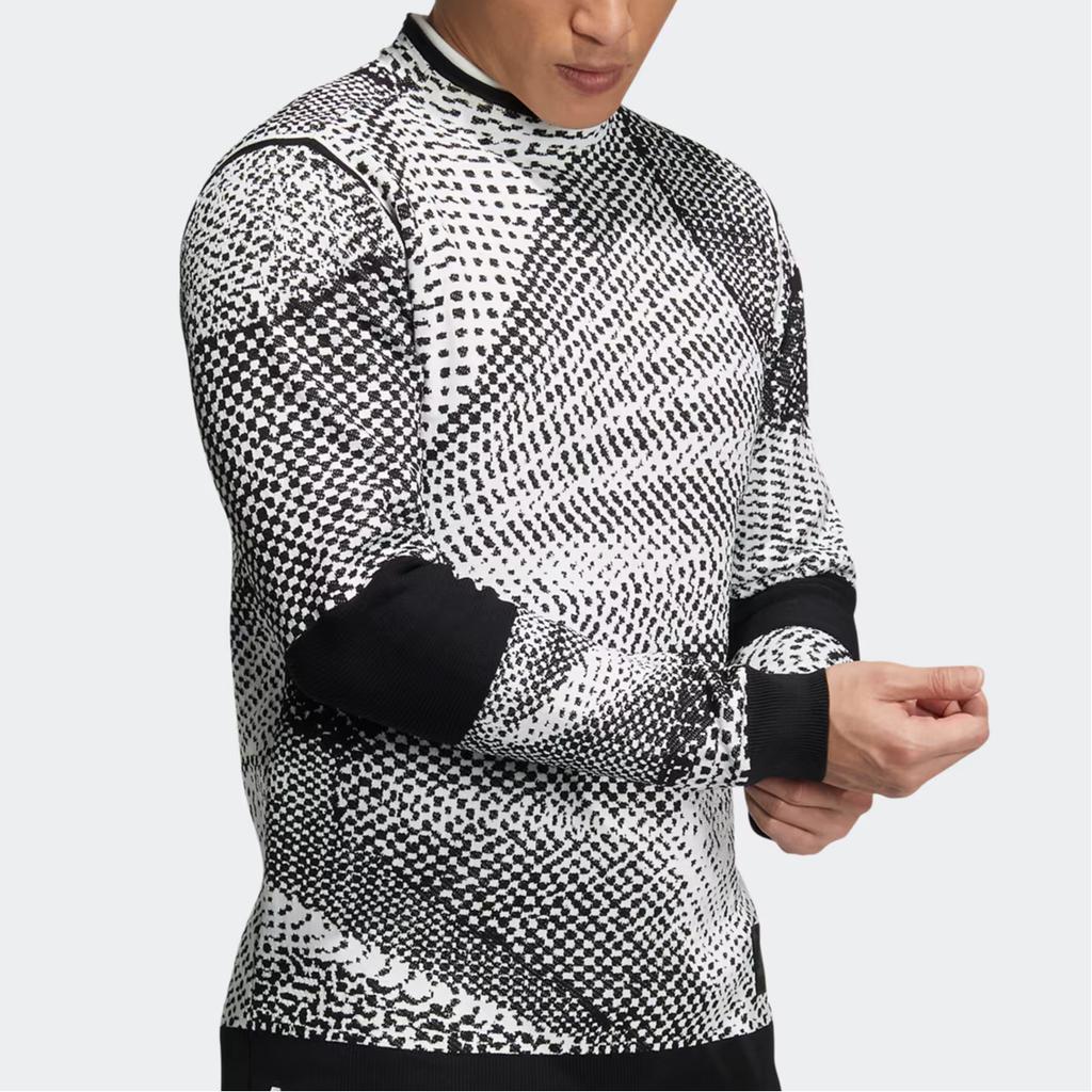 Adidas Pk Farbverlauf Streifen Rücken Halbreißverschluss Slim Fit Strickpullover Herren Oberteile Grau HM7625