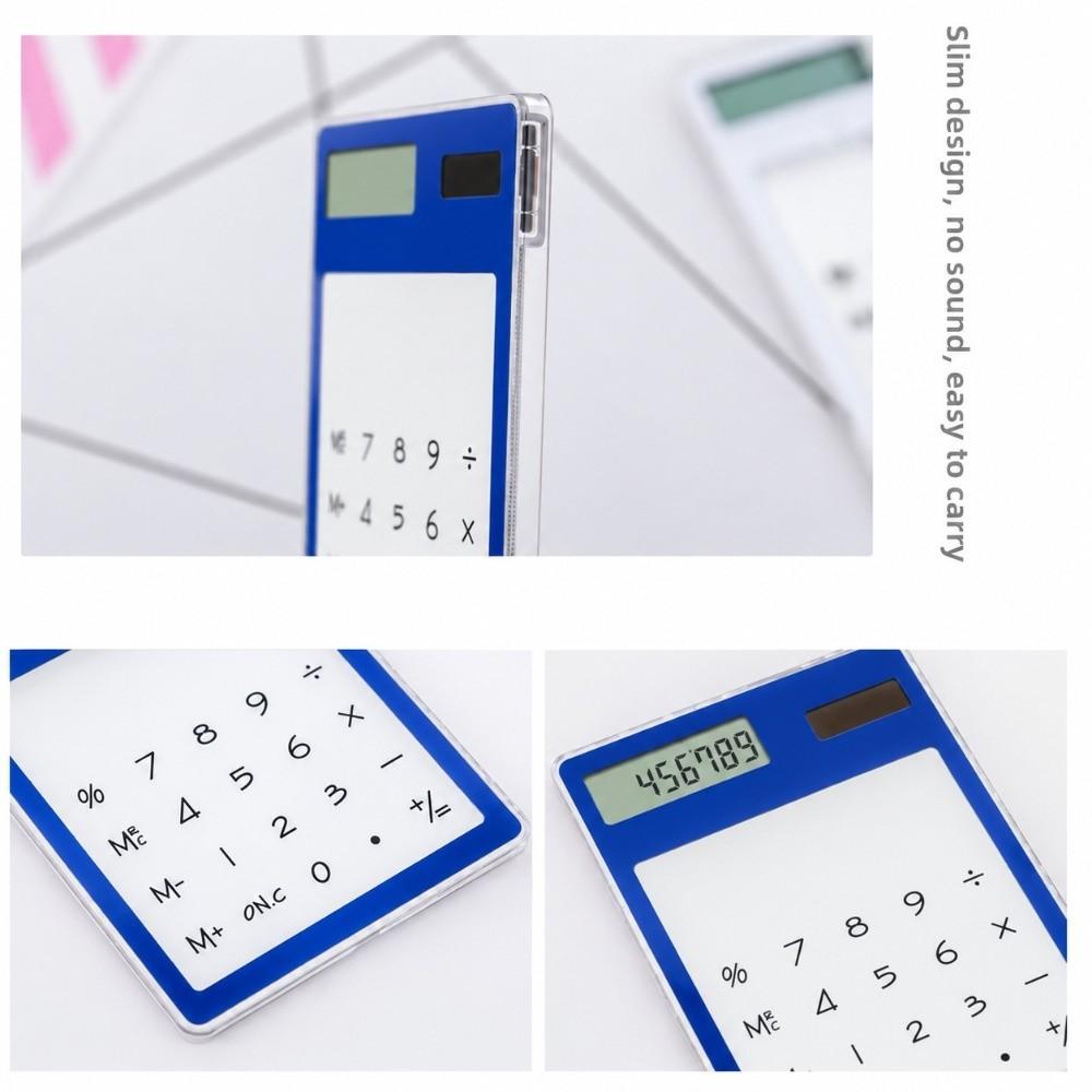 Slim Shape Touch Screen Calculator Clear Shell Transparent Calculator Office Supplies