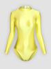 Solid Color High-Cut Rhythmic Gymnastics Leotard Ballet Dancewear - Women's Silky Luster One-Piece Swimsuit Base T-Shirt