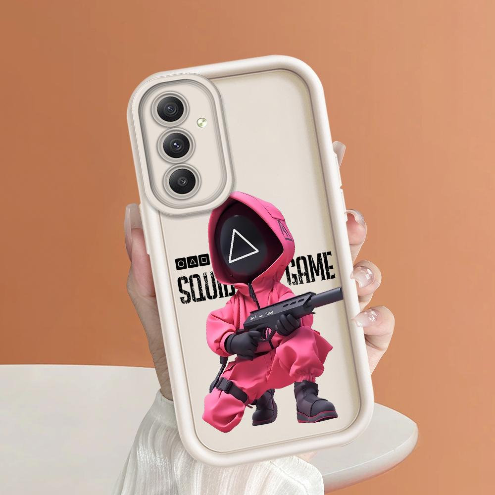 

Мягкий силиконовый квадратный чехол с рисунком лестницы для телефона, полное покрытие, противоударный защитный резиновый чехол для камеры для Samsung Samsung F06 5G белый