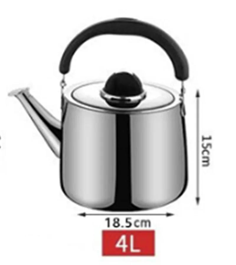 304 Stainless Steel Sound Kettle Gas Teapot Large Capacity Milk Hot Water Bottle Outdoor Camping Whistling Kitchen Tea Kettle