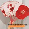 Chinese-Style Red Bridal and Bridesmaids Fan for Wedding Reception and Photos