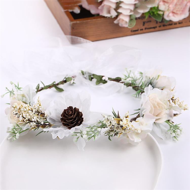 Bohemia Style Floral Crown Party Wedding Head Wreaths Hair Bands Artificial Flower Garland Headband for Festival