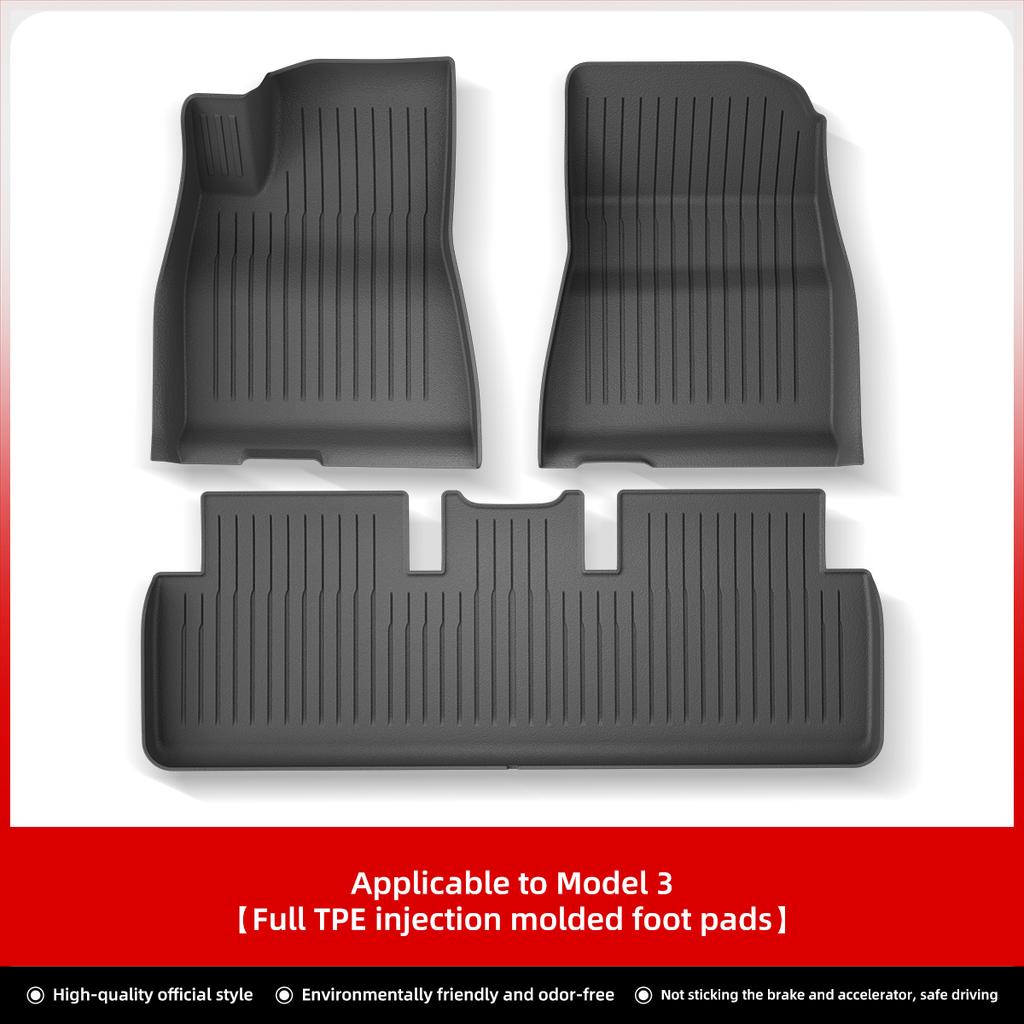 LUCKEASY For Tesla Model 3 Model Y TPE Waterproof Wear-resistant Foot Pad Car Modification Accessories Front And Rear Trunk Mat