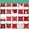 Elegante Capa de Almofada Vermelha de Natal Capa de Travesseiro Super Macia Para Decoração de Sofá Estilosa