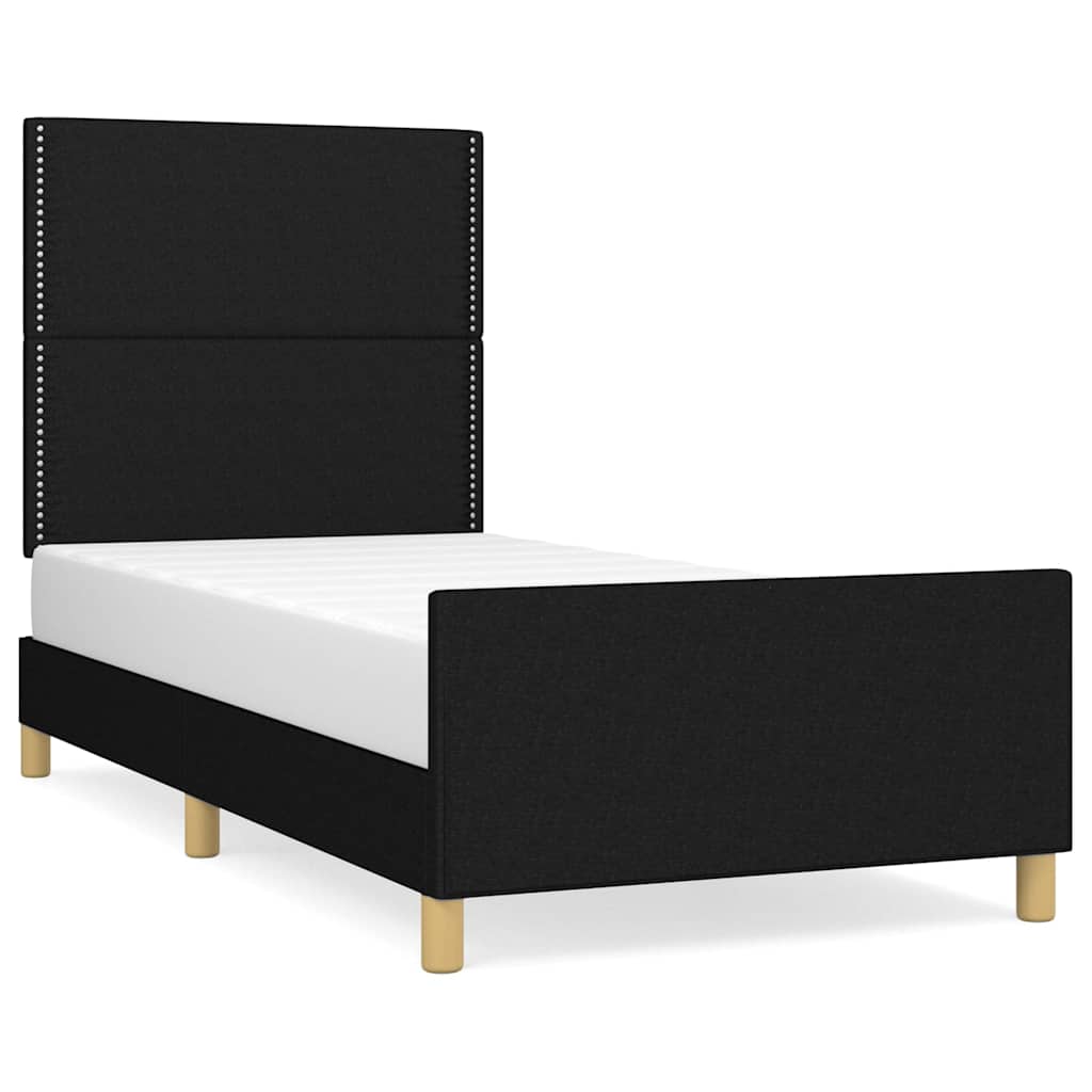 Vidaxl Rama Łóżka Bez Materaca Czarna 90X200 Cm Tkanina