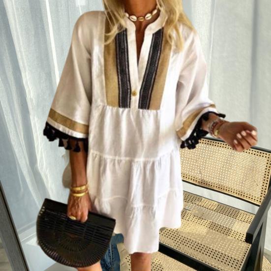 

Привлекательное легкое женское платье свободного кроя с винтажным принтом Летний пляж для женщин