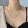 Double Layer Snake Bone Chain Necklace - Stylish Round Choker with High Color Retention, European & American Style.