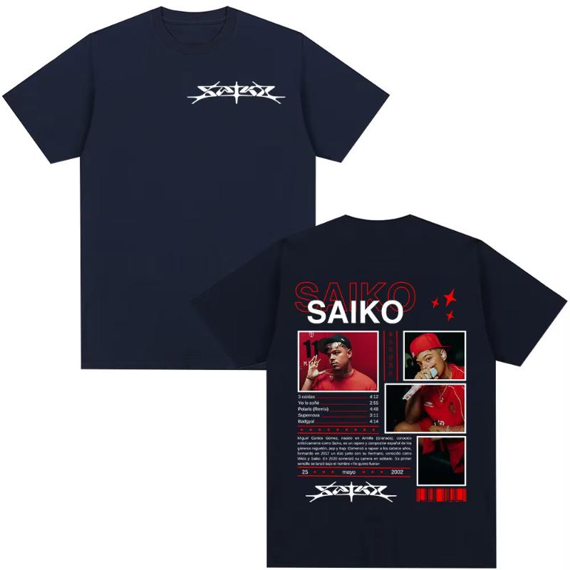 Rapper SAIKO SAKURA Album Merch Tee Shirt Men's Women Fashion Hip Hop T-shirt Casual Cotton Short Sleeves Oversized T Shirt