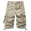 Men's Cotton Below Knee Length  3/4 Long Shorts Men's Tactical Capri Pants Multi Pocket Summer Twill Work Cargo Pants Man
