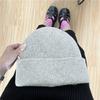 Hat women's autumn and winter wool hat trendy plain cold hat pullover hat solid color versatile knitted hat confinement hat