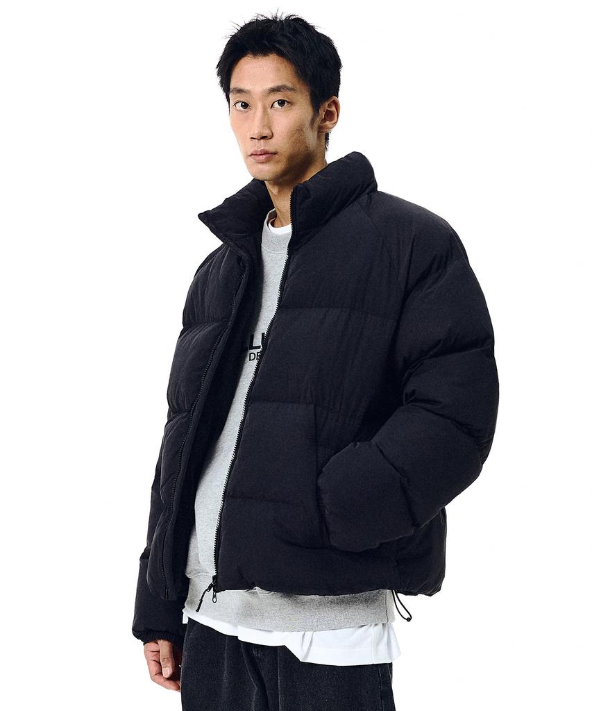 Filluminate Steppjacke aus glänzendem Leder - Mattschwarz