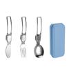 1 Set Folding Tableware Stainless Steel Student Outdoor Picnic Portable Steak Knife Fork Spoon Tableware Set