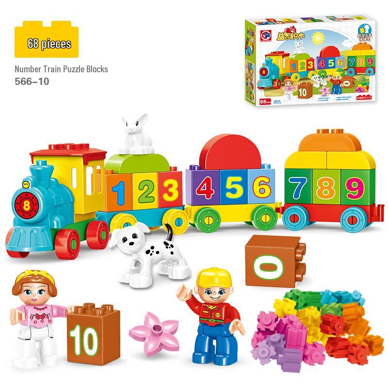 

Huimei Happy Kid Конструктор-паровозик с крупными деталями - Развивающая игрушка для детского сада.